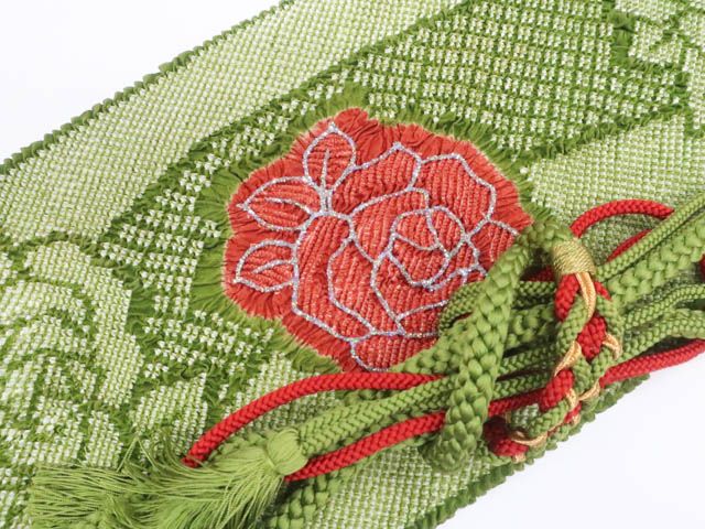 【一輝堂】リサイクル着物 和装小物 帯締め帯揚げセット 振袖用 丸組 撚房 金糸 ラメ 花 帯締 帯揚 25w10-12421