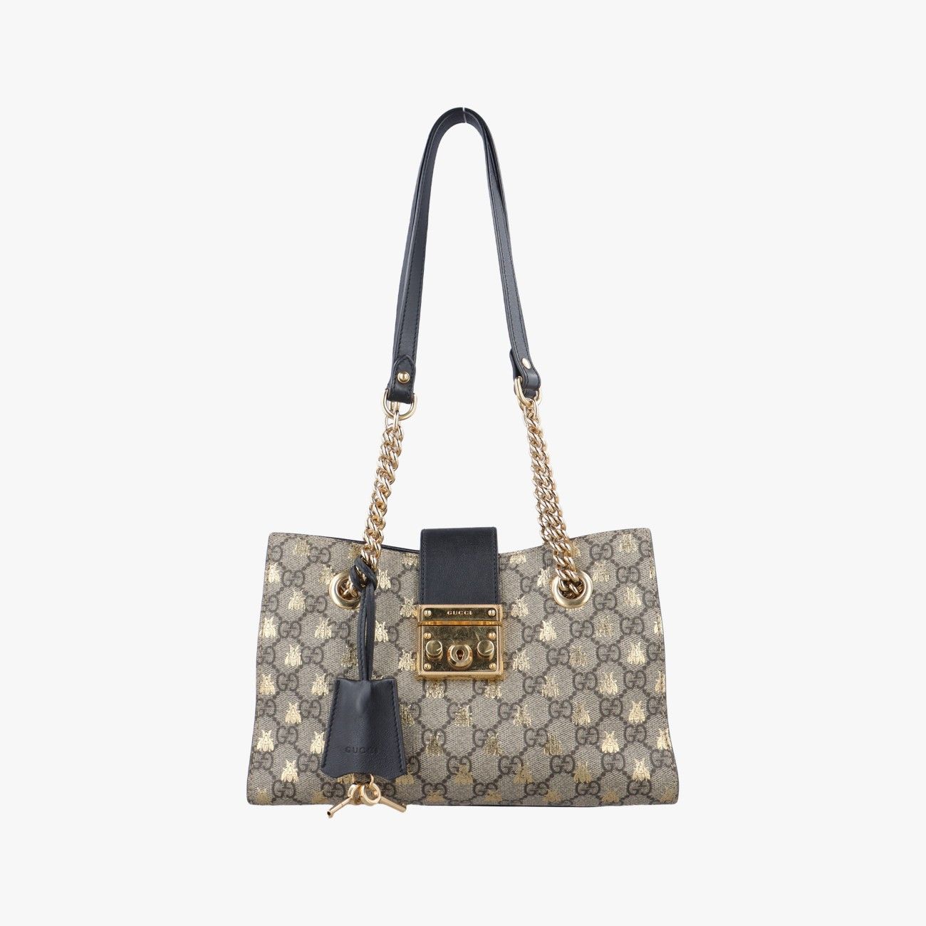 グッチGucciパドロック ベージュ×マルチ PVCコーティングキャンバス 498156 B034555635