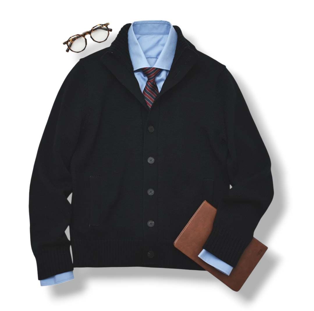 Maker's Shirt鎌倉 スタンドカラーカーディガン グレー Maker's Shirt