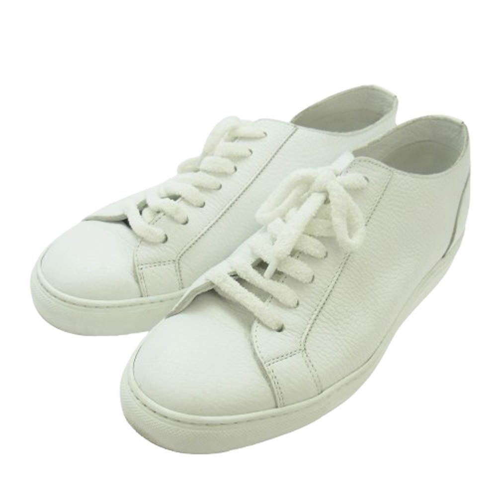 デュカルス DOUCALS 2335 シボレザー レースアップ ローカット シューズ スニーカー ホワイト系 41.5