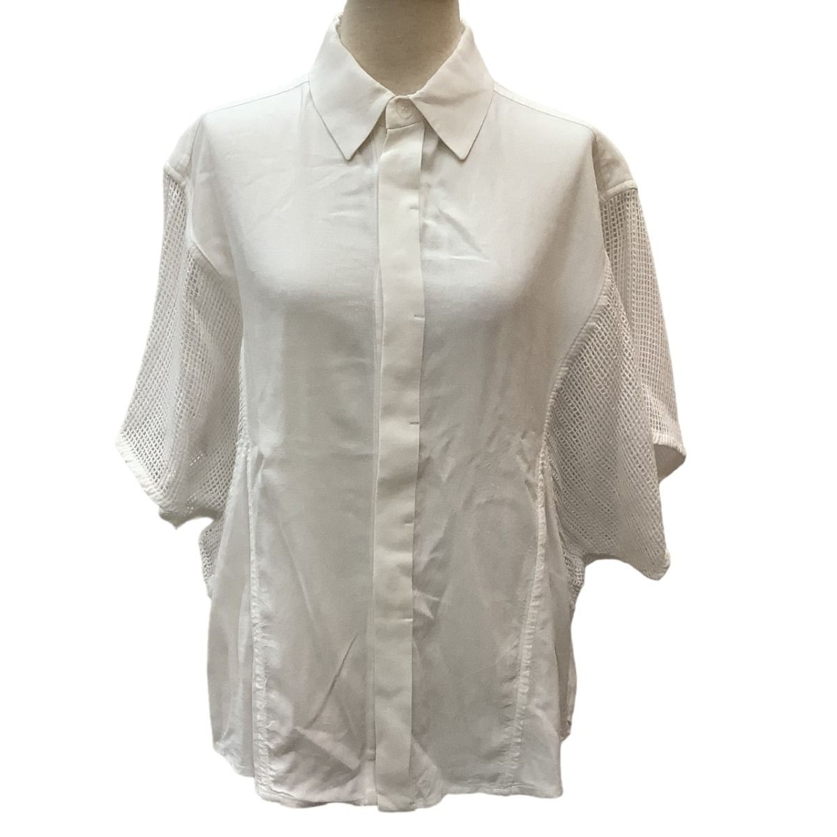 ♪♪ISSEY MIYAKE イッセイミヤケ レーヨン 半袖シャツ SIZE 2 IM41FJ504 ホワイト