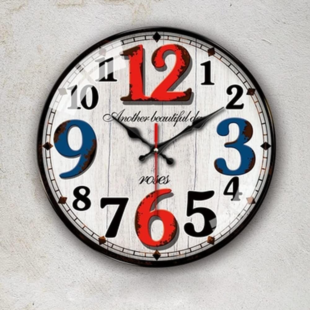 【数量限定】living 12インチ clock wall room 見やすい 大数字 デジタル ウォールクロック 丸型 連続秒針 寝室 静音 モダン おしゃれ おしゃれ かけ時計 壁掛け 時計 装飾（ホワイト，ガラスパネル