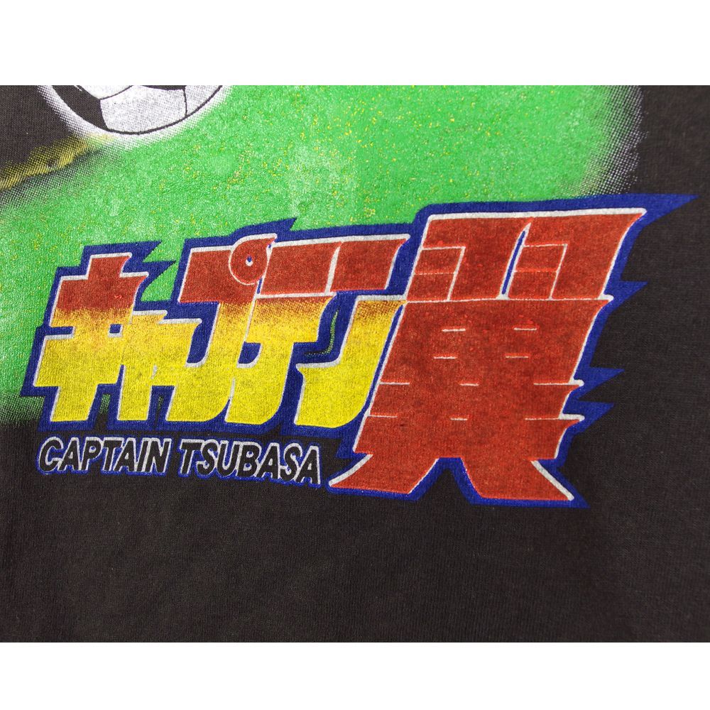 178 キャプテン翼 Tシャツ 古着 美品 チャコール Lサイズ アニメ 半袖 サッカー メンズ レディース ユニセックス captain tubasa 大空翼 キャプ翼 C翼 日向小次郎 若林源三 岬太郎 若島津健 オリー ベンジ オリーブ 漫画 稀少 レア