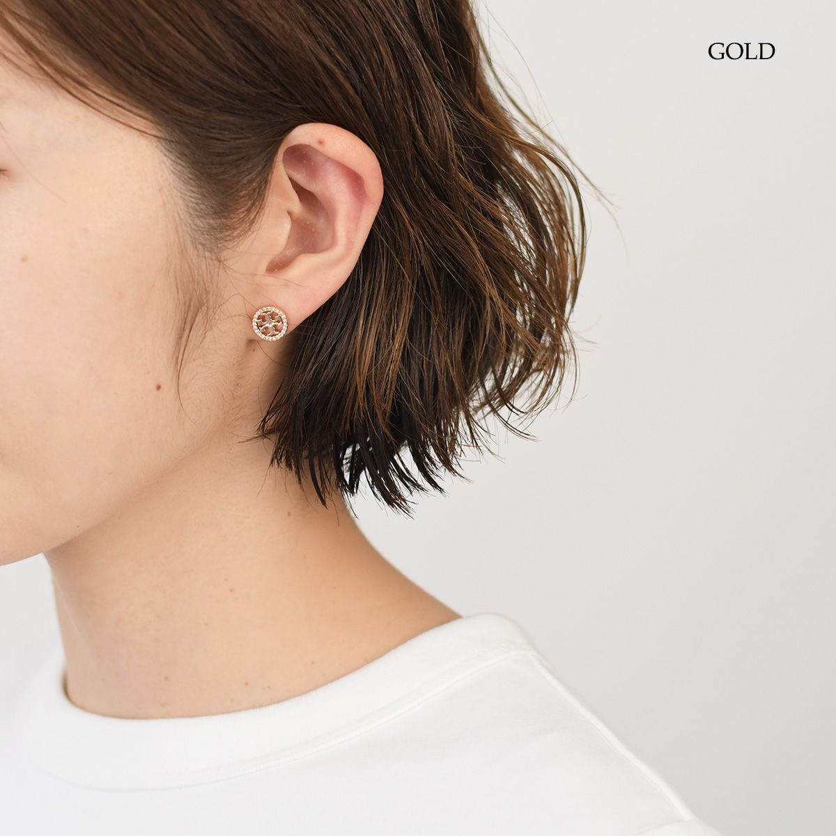 TORY BURCH トリーバーチ ピアス アクセサリー ミラー パヴェ スタッズ
