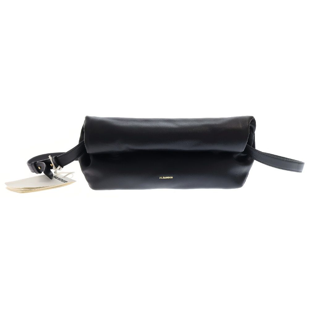 JIL SANDER (ジルサンダー) Black Leather Small Rollup Shoulder Bag ブラックレザー スモール ロールアップ ショルダーバッグ ブラック J08WG0044P7217