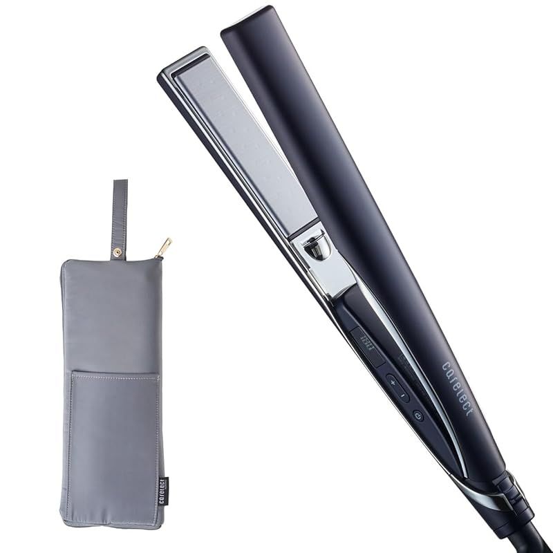 carelect ストレートアイロン ケアレクト スムースケアアイロン 25mm by pluseau プリュスオー 海外対応 自動電源OFF 17段階温度調整 ネイビーブラック