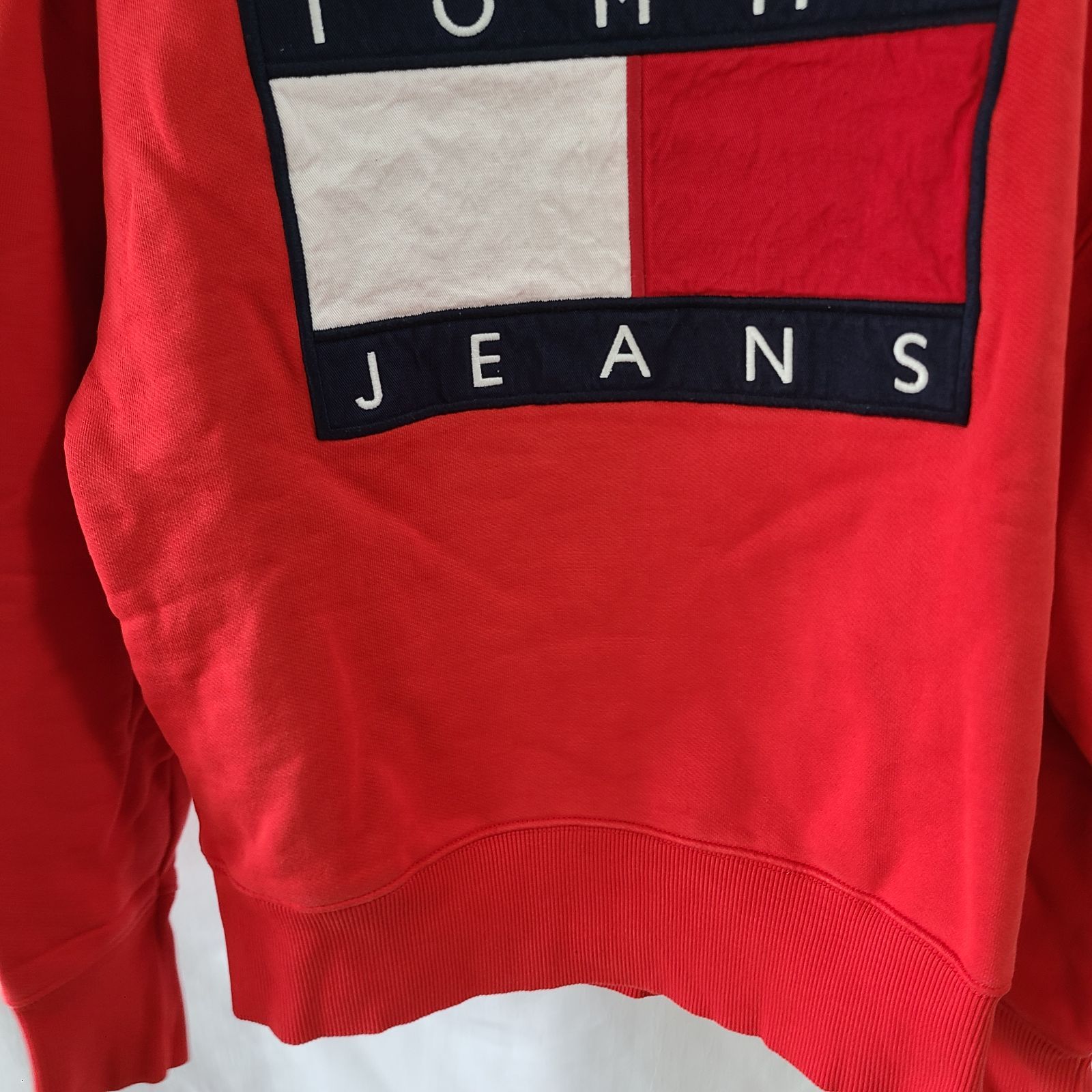 z829　TOMMY JEANS トミージーンズ スウェット トレーナー レッド メンズ XSサイズ