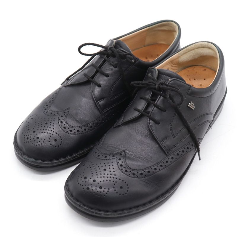 『未使用級』フィンコンフォート　革靴　レースアップ　ウィングチップ　ブラック　黒 未使用級』フィンコンフォート 革靴 レースアップ ウィング