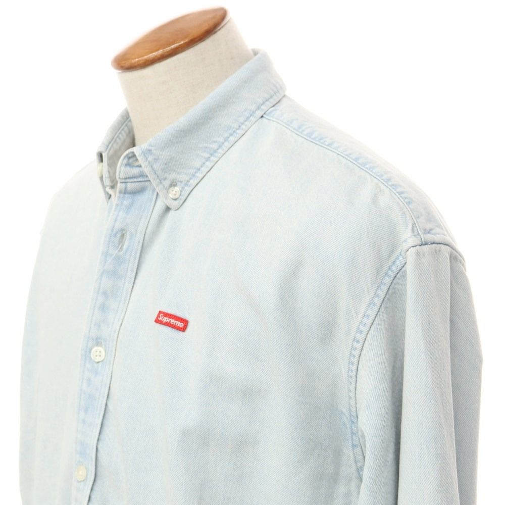 【中古】シュプリーム Supreme 2023年春夏 Small Box Shirt デニム ボタンダウンシャツ ライトブルー【サイズM】【メンズ】