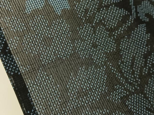 平和屋着物＊夏物 本場大島紬 夏大島 7マルキ 花唐草文 正絹 逸品