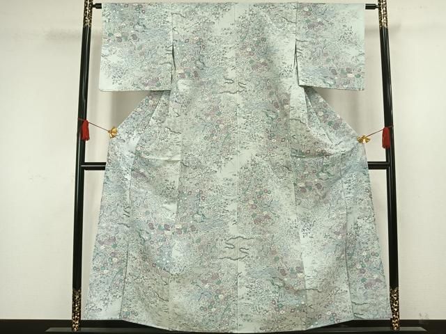 平和屋着物▽小紋 単衣 御所車草花文 洗える着物 AAAW1668fy - メルカリ