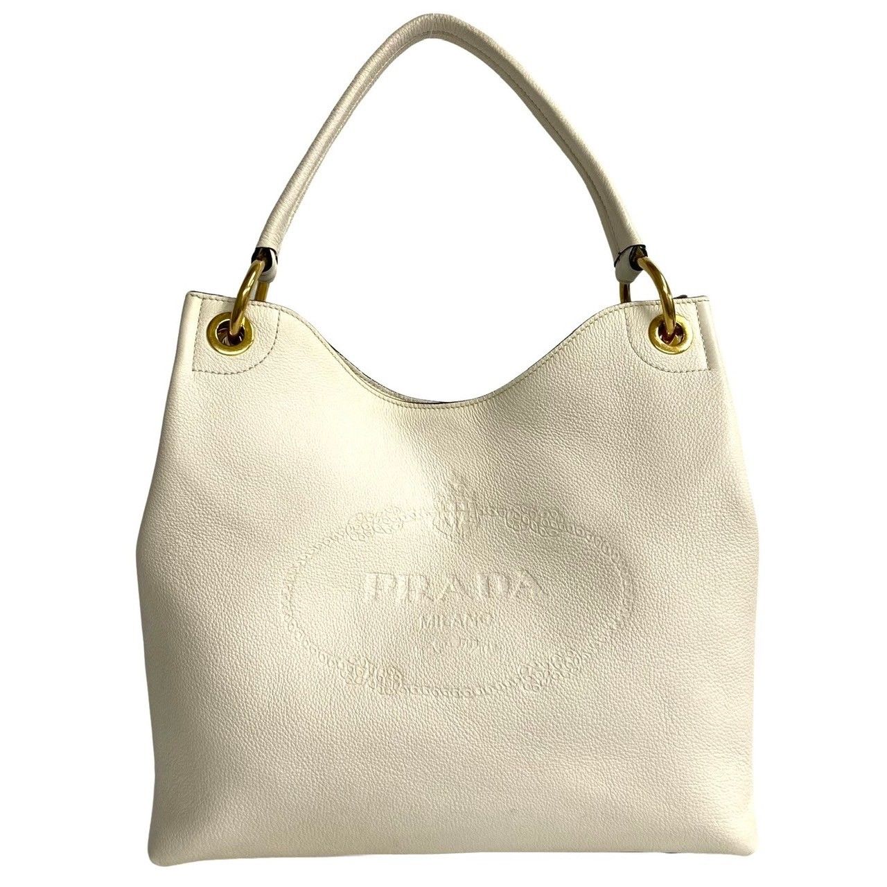 極美品 保存袋 カード付 PRADA プラダ ロゴ ヴィッテロ レザー ...