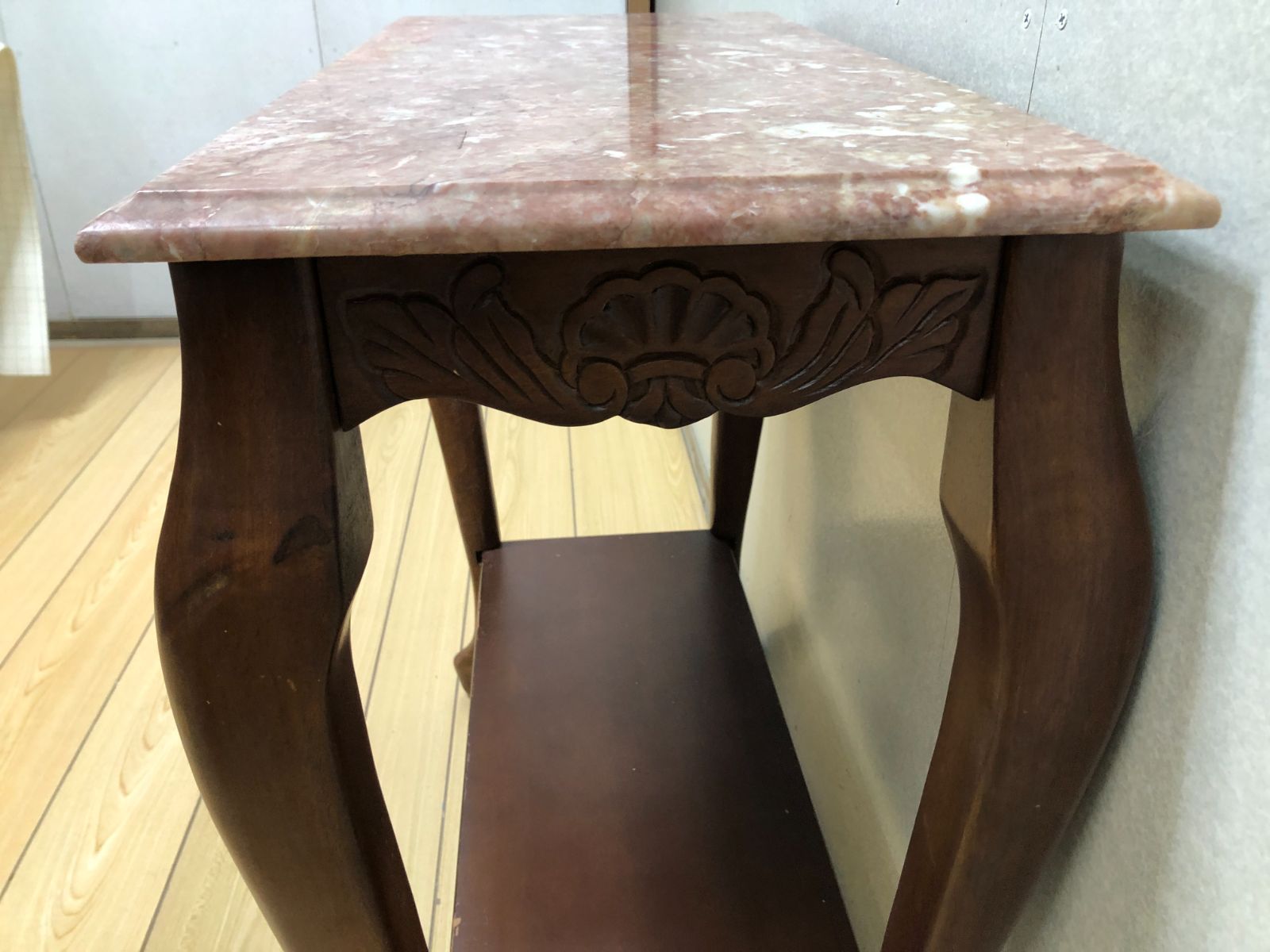 希少品 大理石 ロココ調 クラシック 猫脚 コンソールテーブル 電話台