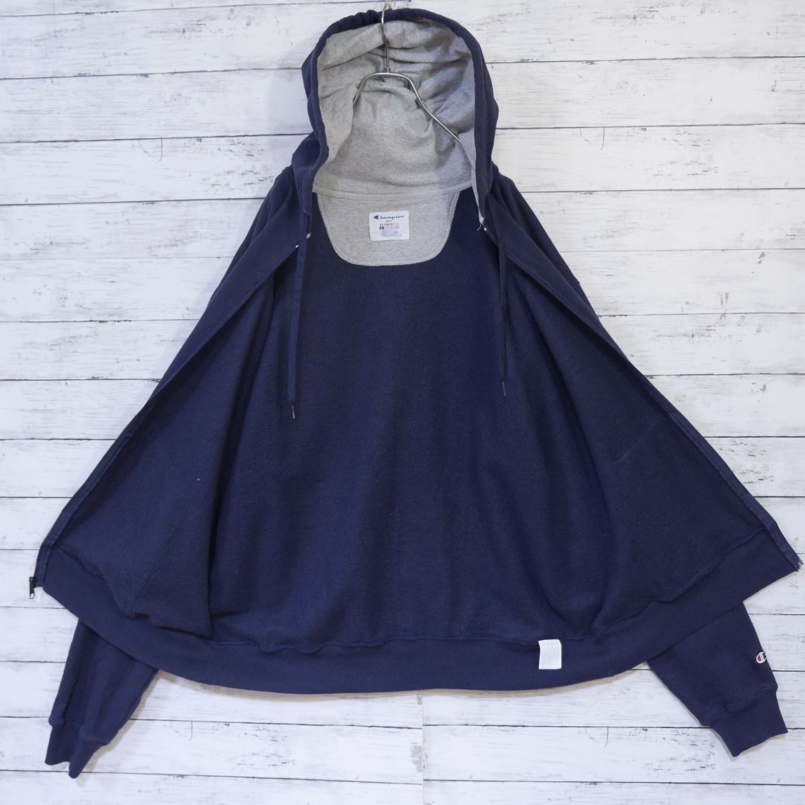 美品 チャンピオン Champion 裏起毛 完全無地 目無し 袖目付き 