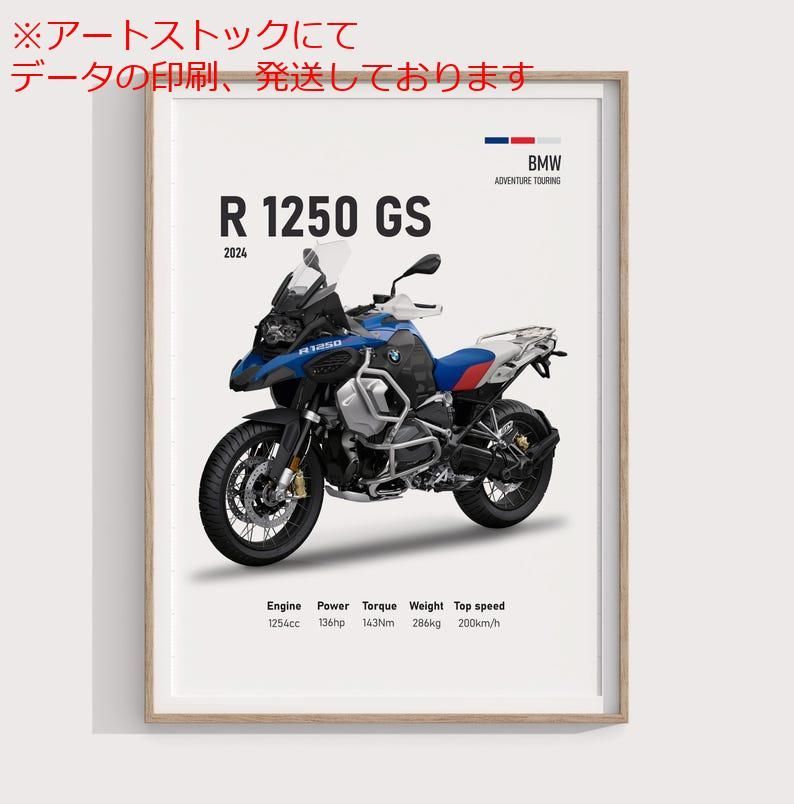 mz ポスター A1 サイズ (~A4まで対応可) 2024 BMW R 1250 GS アドベンチャー バイク ポスター バイクアート アドベンチャーライダーとコレクター向けのガレージギフト