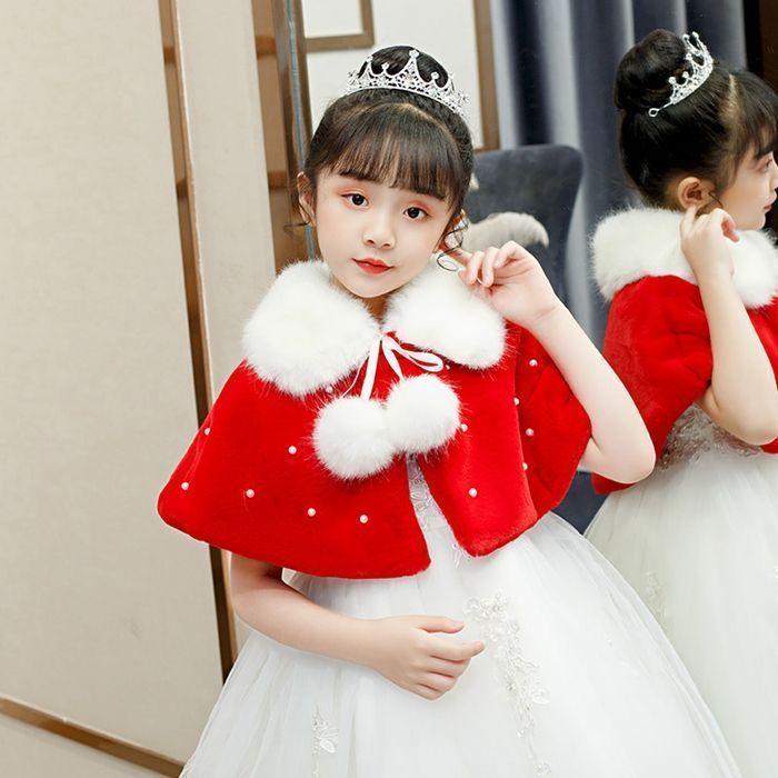 ボレロ ファー ポンポン付き キッズ ショール 子供 発表会 子供服 演奏会 入園式 卒園式 入学式 結婚式 パーティー 女の子 ケープ ジャケット シンプル きれいめ フォーマル アウター