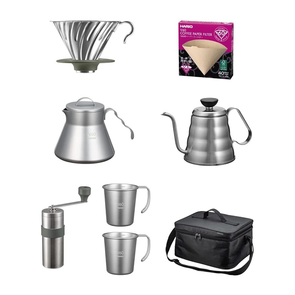 HARIO ハリオ V60アウトドアコーヒーフルセット ブラック コーヒー セット買い プレゼント ギフト 贈り物 O-VOCF