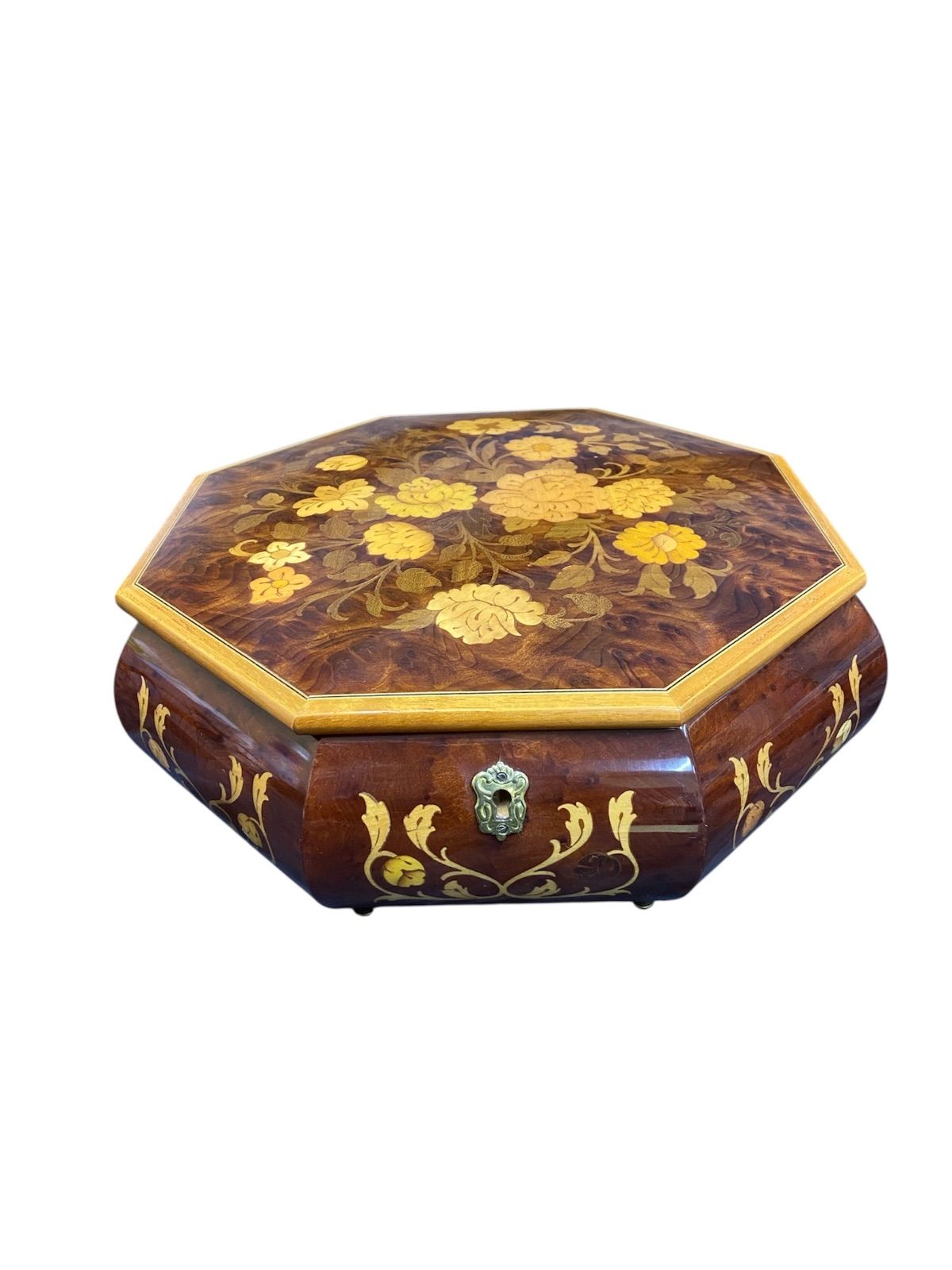 Reugeリュージュ アンティーク 八角形 ジュエリーボックス オルゴール REUGE】 リュージュ オルゴール アクセサリーボックス