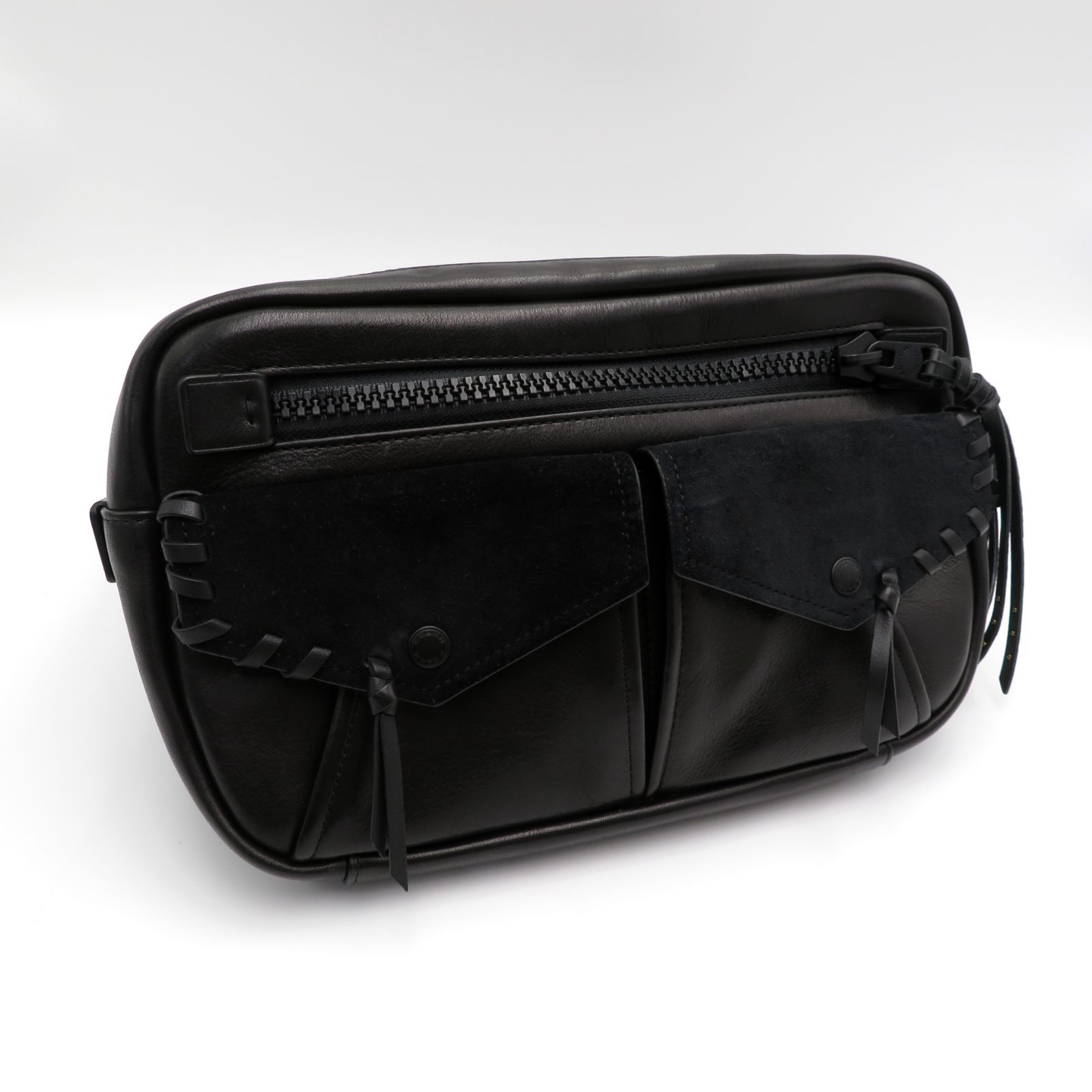 COACH コーチ ブラック レザー ボディバッグ C2716 ウェストバッグ 中古】COACH レザーウエストポーチ ブラック C2716 コーチ[17