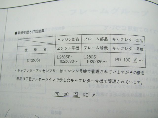 シルクロード パーツリスト 1版 CT250S L250S ホンダ 正規 中古 バイク