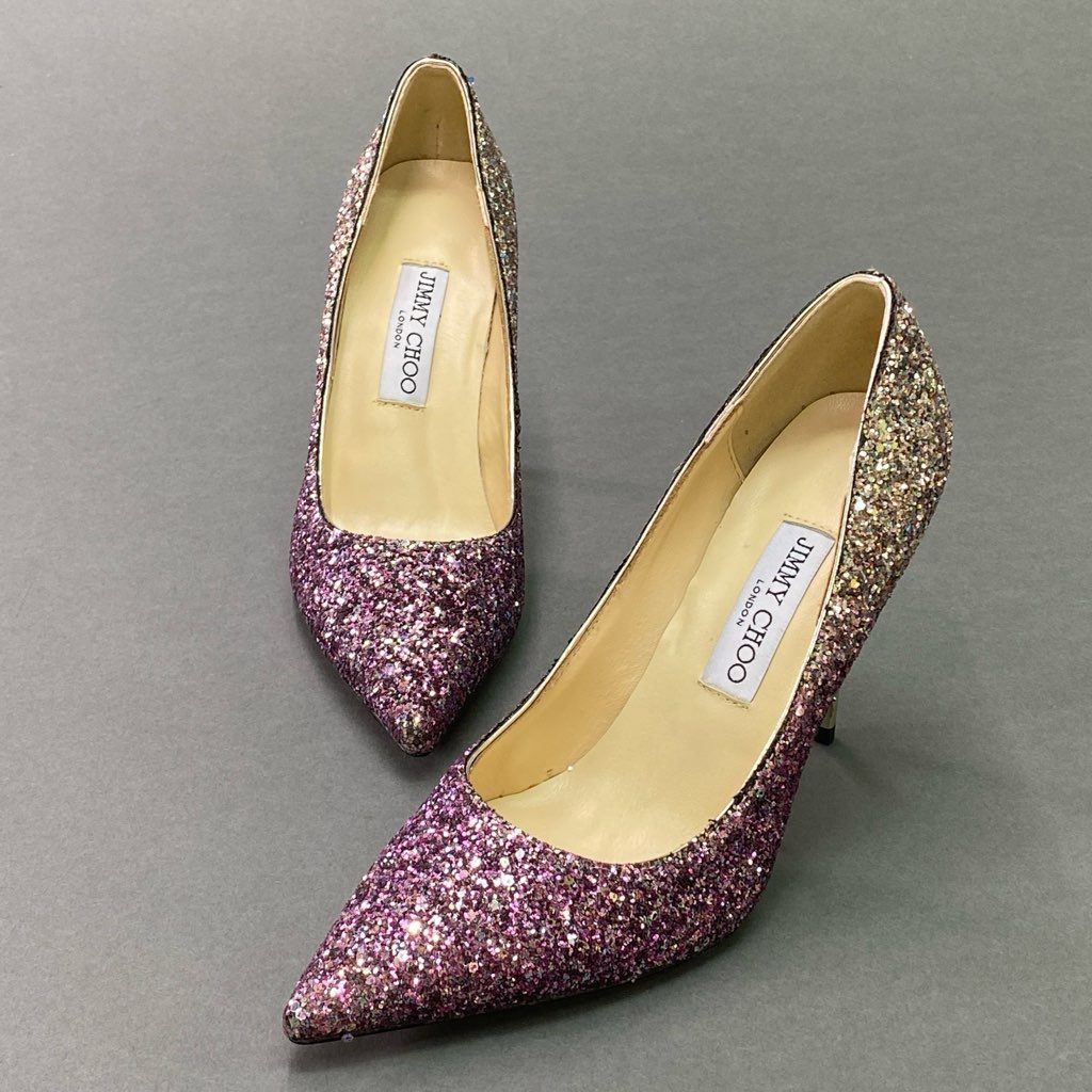 1d12 《美品》 JIMMY CHOO ジミーチュウ グリッター パンプス 1d12 《美品》 JIMMY CHOO ジミーチュウ グリッター パンプス