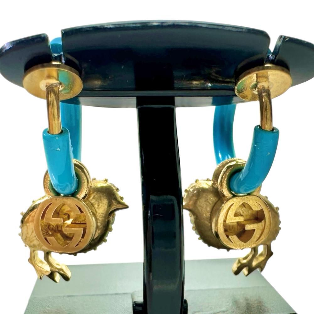 GUCCI/グッチ】インターロッキングG 鳥モチーフ イヤリング メタル/GP  