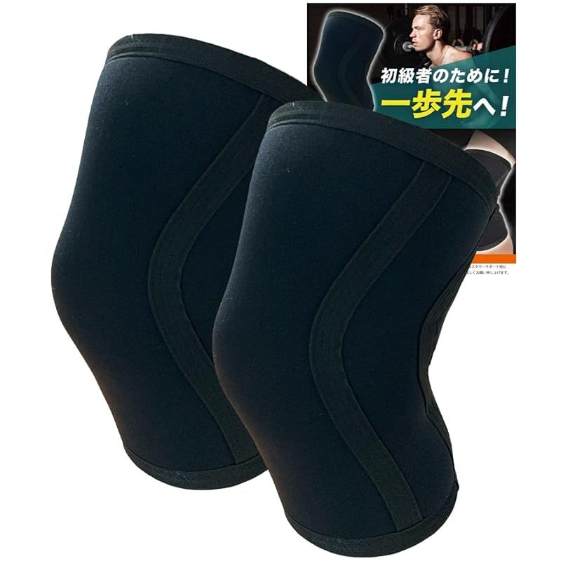 【新着商品】Okima ニースリーブ 【初級者特化設計】 6mm 膝サポーター 筋トレ ウエイトリフティング スクワット対応 ユニセックス (M， 6mmブラック) 1