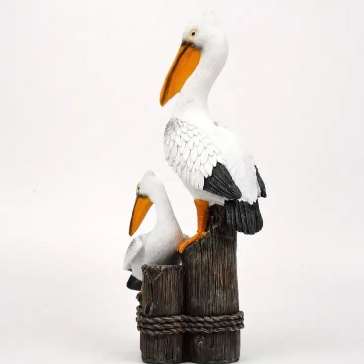 オブジェ ペリカン 置物 ガーデン彫像 動物 鳥 二匹で並んでいるペリカンの像 庭 とり トリ おしゃれ 北欧 蛇 へび 屋外 見えざる聞かざる言わざる 玄関 ガーデン オーナメント 小屋 物置 屋根 ガーデニング 用品 花壇 階段 小物 雑貨