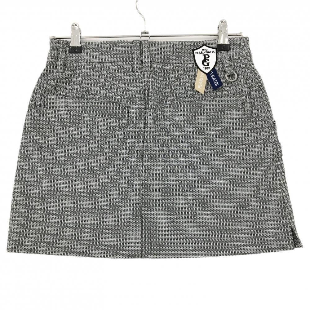 パーリーゲイツ スカート 黒×白 総柄 ロゴ刺しゅう ストレッチ レディース 0 S ゴルフウェア PEARLY GATES