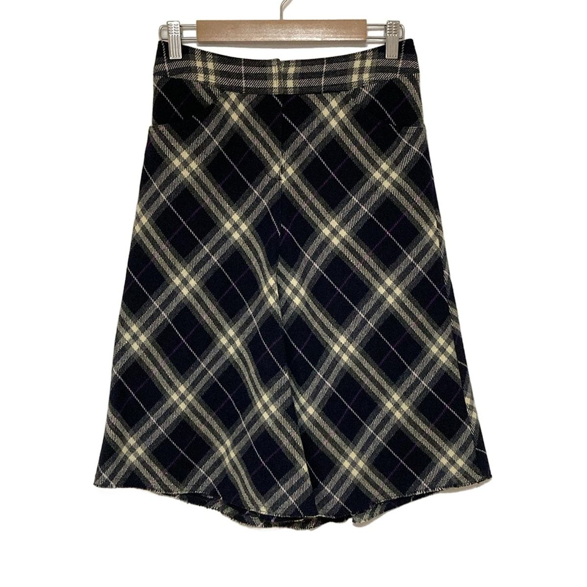 Burberry LONDON バーバリーロンドン スカート サイズ36 M レディース - 黒×アイボリー×マルチ ひざ丈 チェック柄