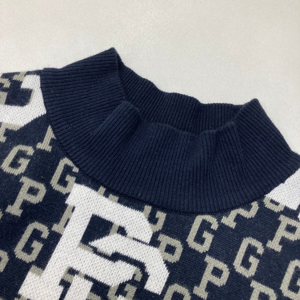 2024年 PEARLY GATES パーリーゲイツ 総柄 コットン ニット パーリー