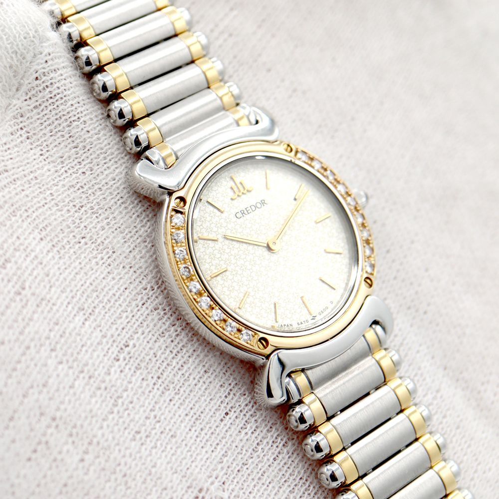 電池交換済 SEIKO セイコー クレドール リネアクルバ 5A70-0210 純正 