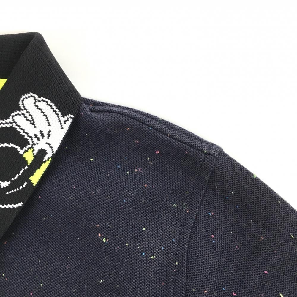 ☆値下げ☆マークアンドロナ×Disney 半袖ポロシャツ ネイビー×蛍光