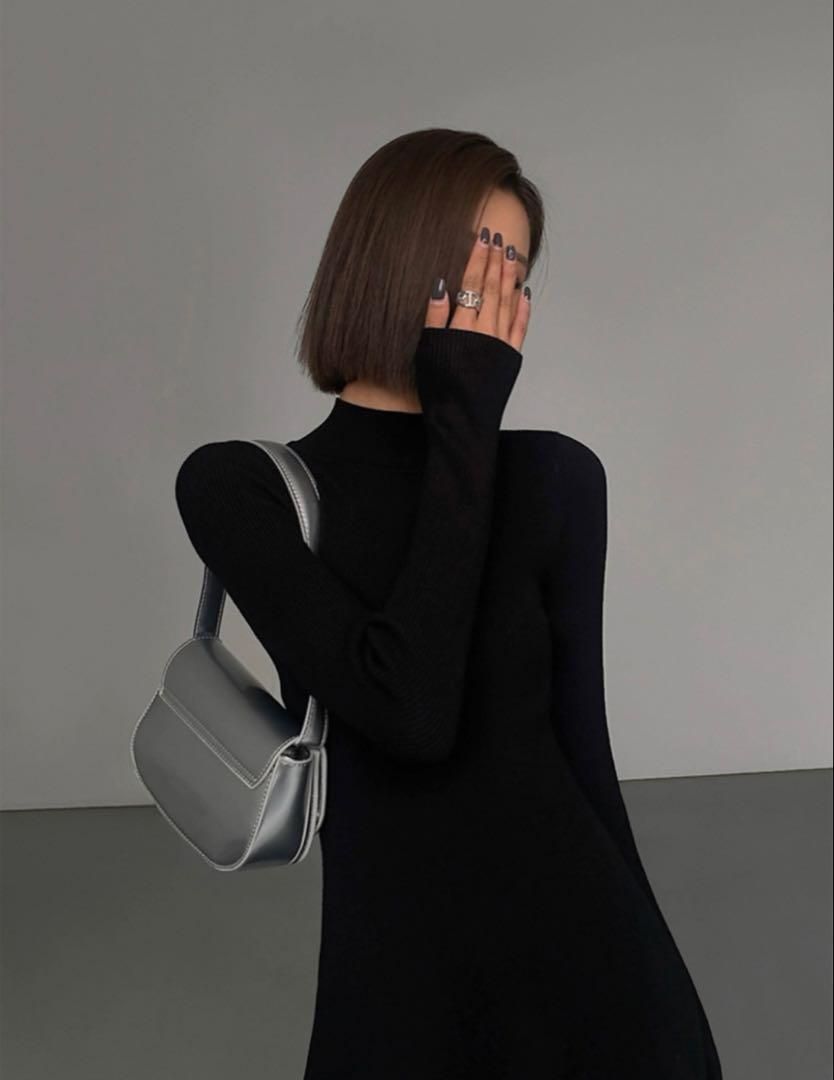 ニットロングスリーブドレス