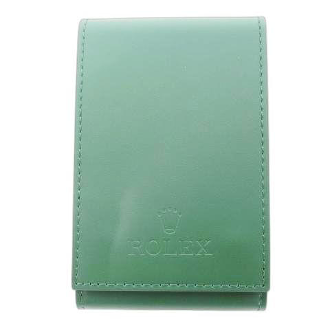 ロレックス ROLEX 腕時計ケース 携帯用 保管用 レザー 革 スエード ロゴ型押し 緑 グリーン |CK30 GY11