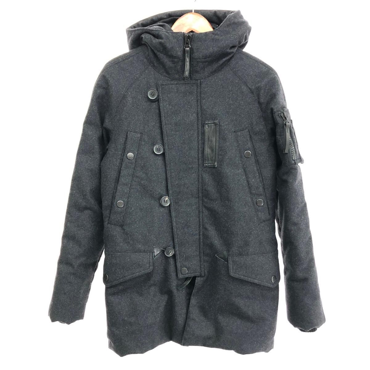 DUVETICA デュベティカ ダウンコート/F.LLI CERRUTI サイズ:XS レザー使い    ブラック メンズ / 241006002443 DUVETICA デュベティカ ダウンコート/F.LLI CERRUTI サイズ:XS レザー