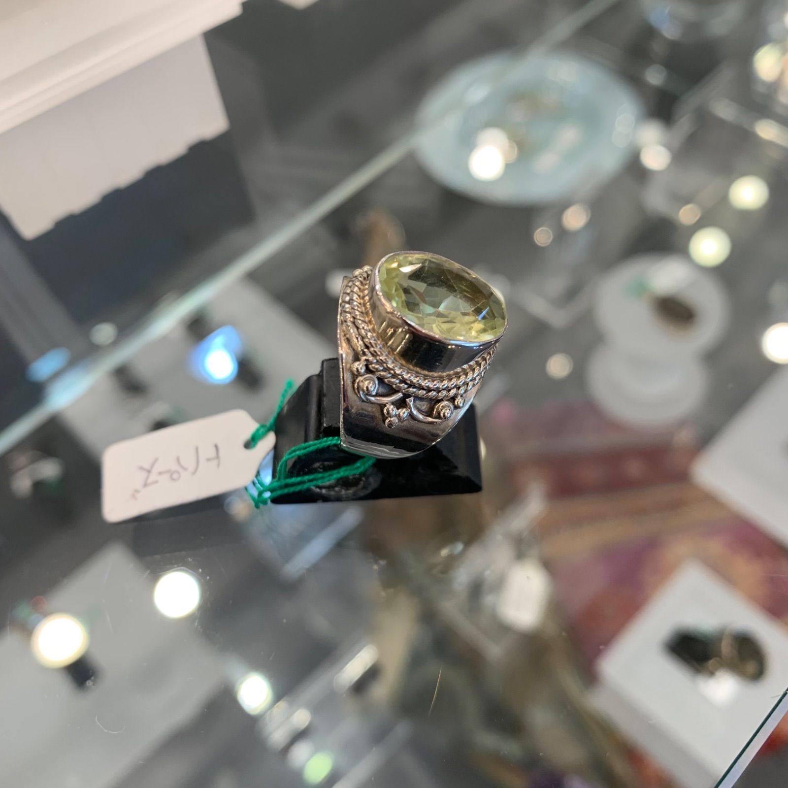 シルバーリング シトリン ダイヤモンドカット ハンドメイド シルバーリング シトリン 天然石 ダイヤモンドカット