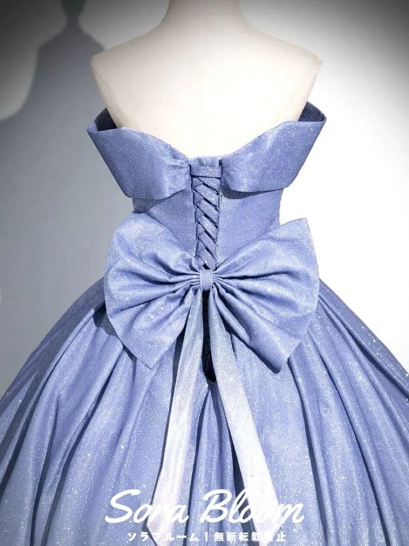 リボンが シンプルオシャレなグラデーションドレス