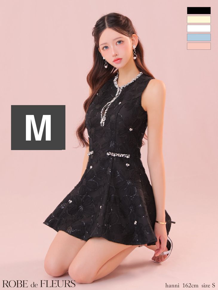 Mサイズ ブラック(fm3439) XSサイズあり【ROBE de FLEURS/ローブ