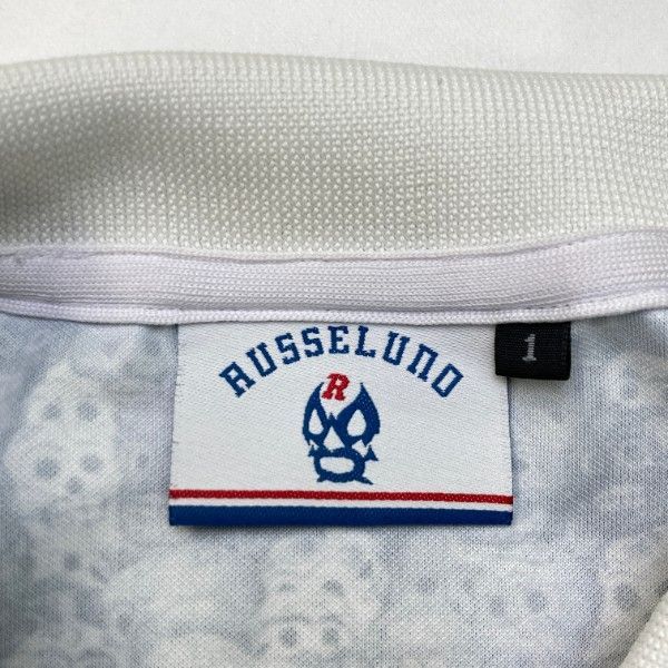 RUSSELUNO ラッセルノ 半袖ポロシャツ スカル 総柄 グレー系 2