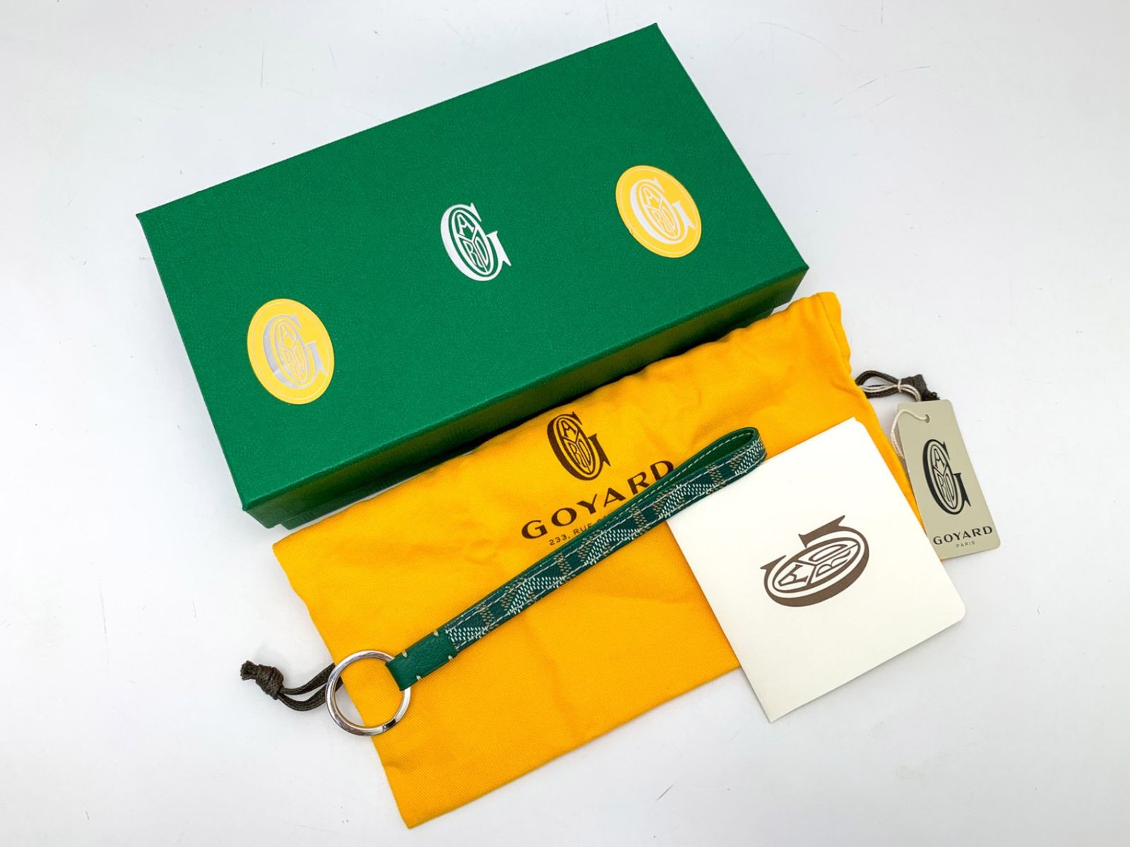 ゴヤール キーリング セサミキーチェーン グリーン　レザー GOYARD ゴヤール グリーン 緑 セサミ キーチェーン ストラップ