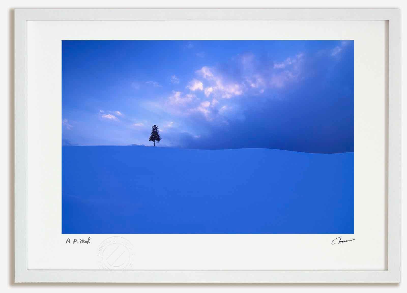 アートフォト 絵画 青い丘2 高橋真澄|インテリア 額入り 額装込 風景画 油絵 ポスター アート アートパネル リビング 玄関 プレゼント モダン アートフレーム 飾る Mサイズ おしゃれ 壁掛け 絵