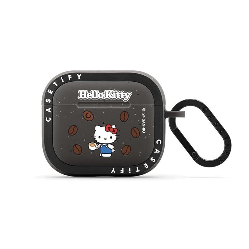 CASETiFY バウンス AirPods ケース 第3世代 - Hello Kitty Coffee Earbuds Case - マットチャコール