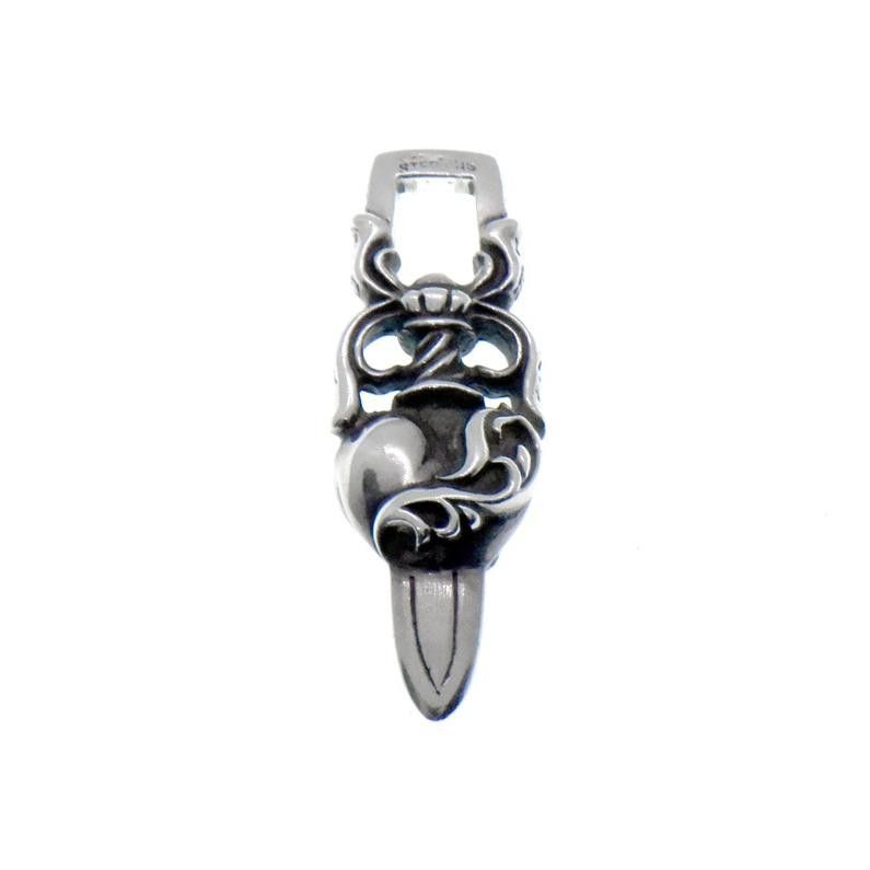 クロムハーツ(Chrome Hearts)ダブルダガーペンダント 革紐セット