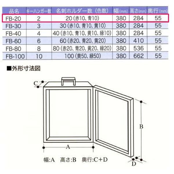【新品・7営業日以内発送】TANNER 田邊金属工業所・和合商事 FB-20 ディスクシリンダー式キーボックス 【20本用】 FB20【沖縄離島販売不可】 TANNER キーボックス 田邊金属工業所 DIY専科 ※北海道・沖縄県・離島へのお届けの場合、別途1500円の送料が加算になります。 キーボックス<60個掛>ディンプル