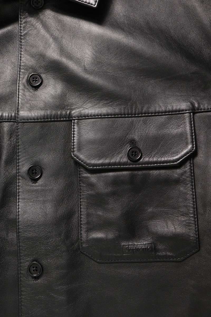 supreme Leather Work Shirt レザーワーク半袖シャツ