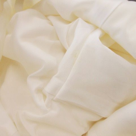 フォクシー FOXEY ガウチョパンツ ワイドパンツ ワンタック リネンライク ロゴプレート 38 S 白 ホワイト MN18 GY44 DECORATOM_COM_BR