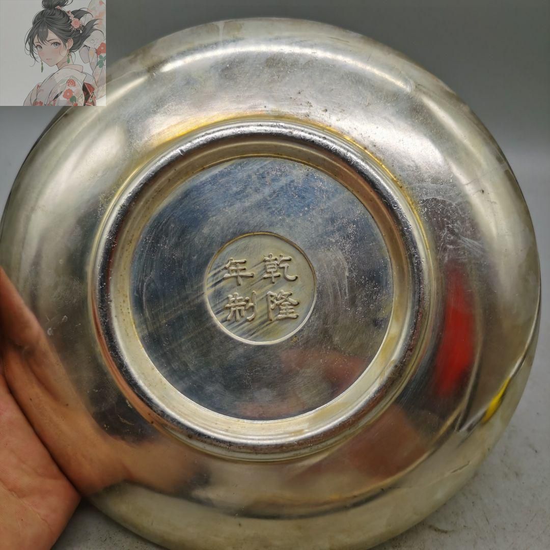 銅細工 大号百子図皿 茶道具 香道具 装飾品 工芸品 美術品 置物