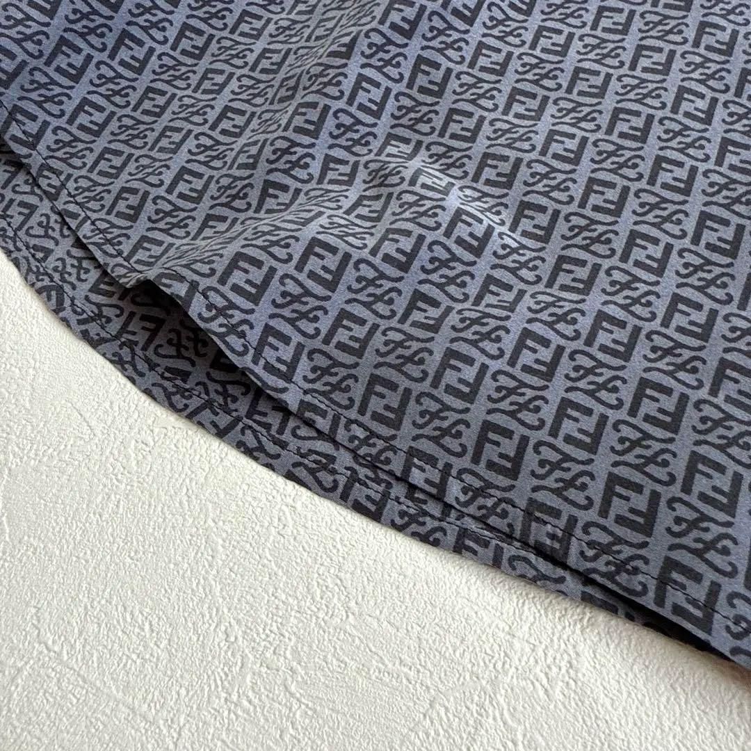 美品✨FENDI フェンディ ズッカ柄 FF柄 シルク 絹 長袖シャツ M 美品✨FENDI フェンディ ズッカ柄 FF柄 シルク 絹 長袖シャツ M