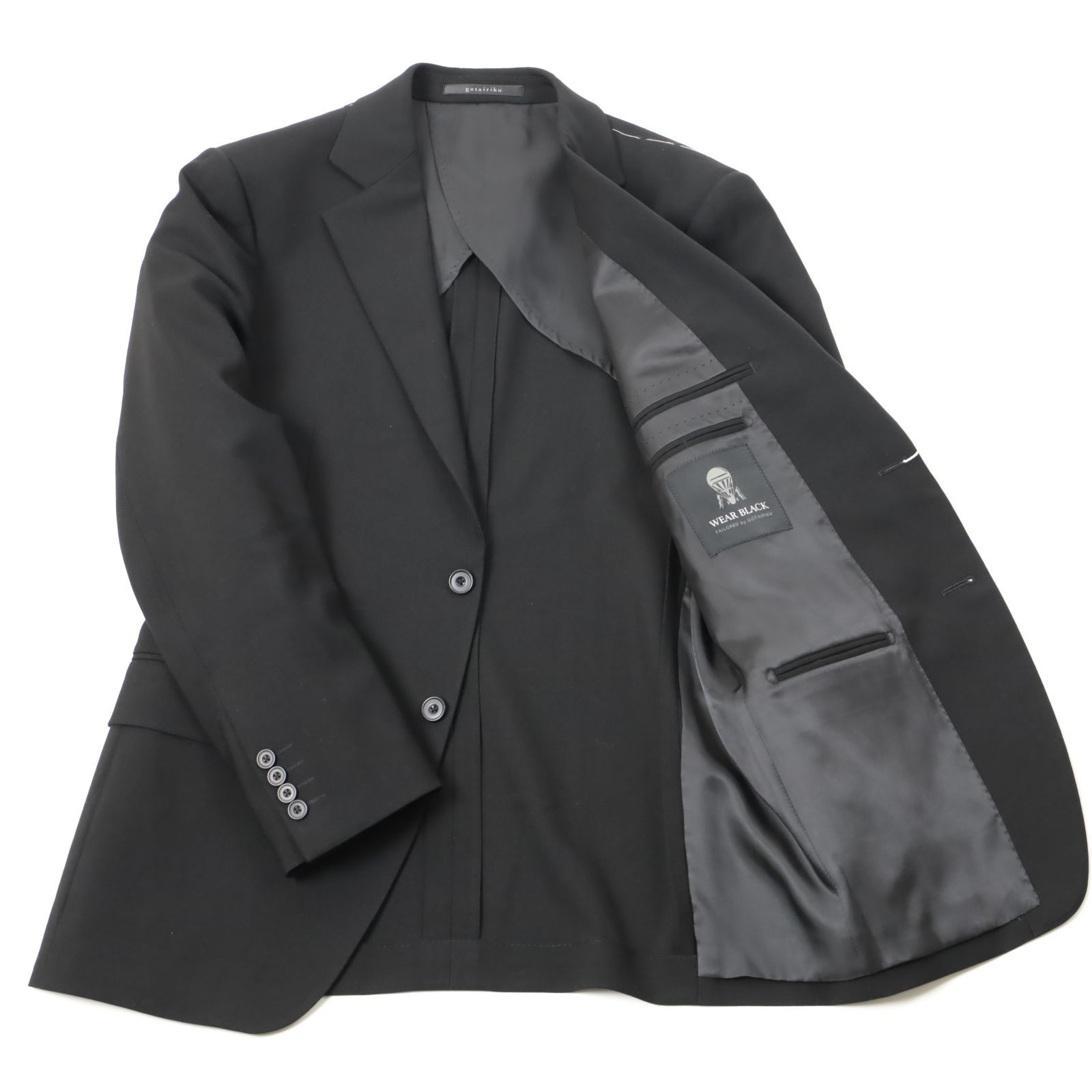 gotairiku 五大陸 フォーマル WEAR BLACK スーツ 礼服 ブラックスーツ 冠婚葬祭 背抜き AB6 281 KANDAIZUMI_COM